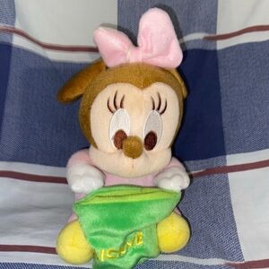 Disney Baby Minnie Mouse Cute Plush Toy with Pink Bow